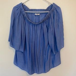 Off the shoulder chambray top